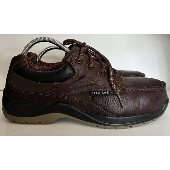 NWOT Florsheim Brown Leather Sz 8 1/2 Work Safety Toe Tie Oxford Work Shoe main image 7